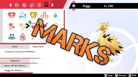 pokemon sword and shield mark list.